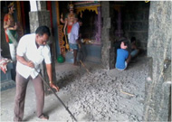 Preparation For Laying of Granite at Sri Sundareshwarar Sannidhi