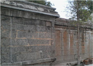 Temple Wall Before Sand Cleaning